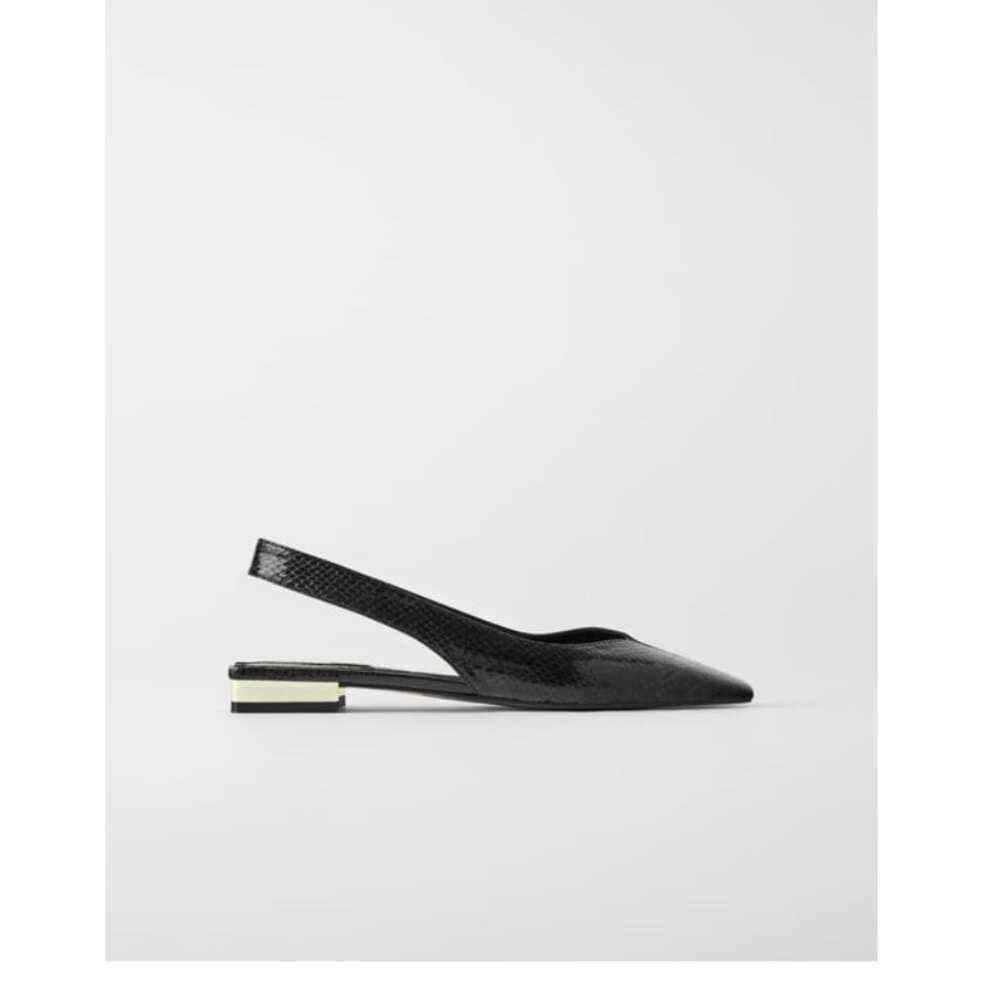 Zara Black Slingback Ballet Flats, Size 7.5 - Never Worn!